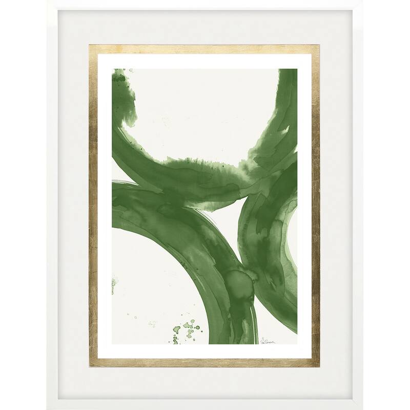 Rings of Water II Framed Art Giclee Under Glass - Green - 44 X 34 X 3
