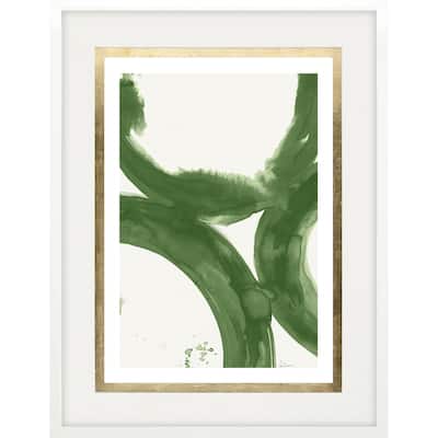 Rings of Water II Framed Art Giclee Under Glass - Green