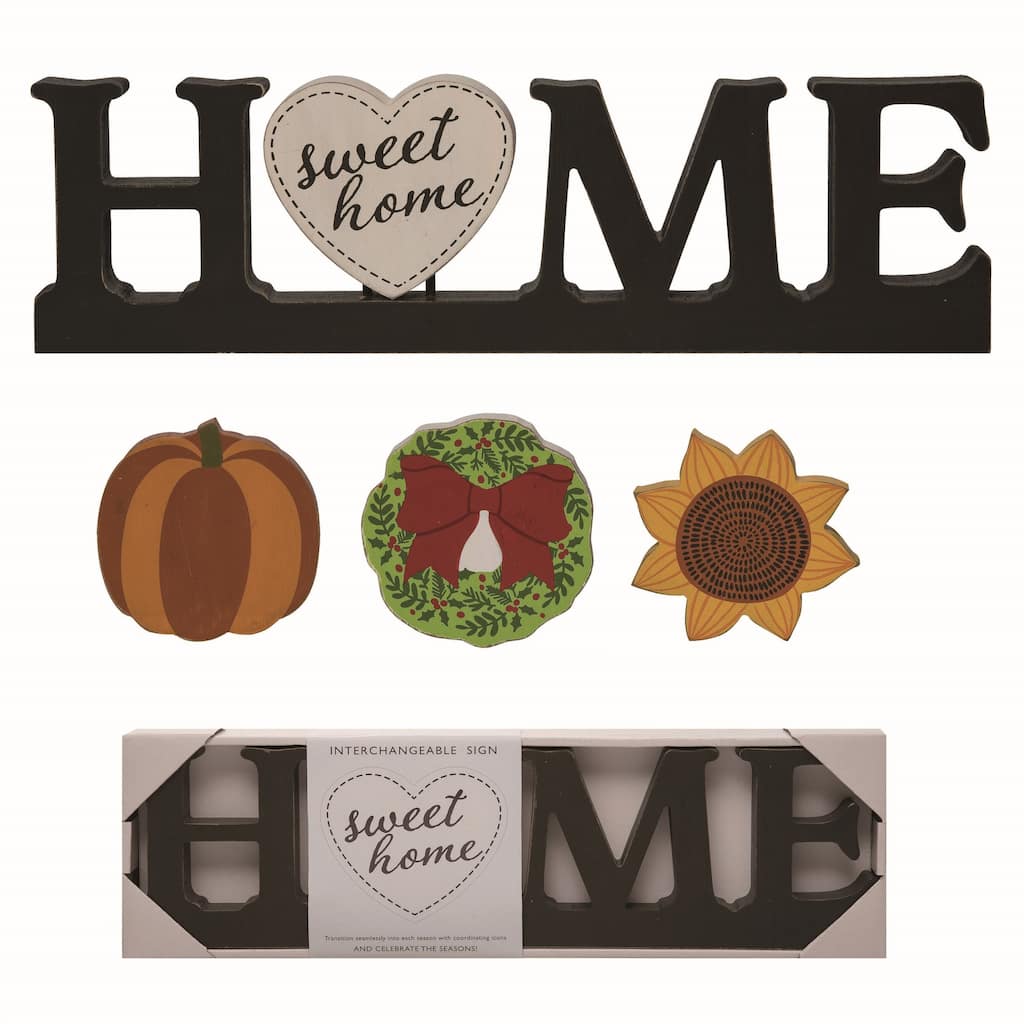 Transpac Wood Multicolor Christmas Home Interchangeable Peg Decor Set of 5 - Mutlicolor