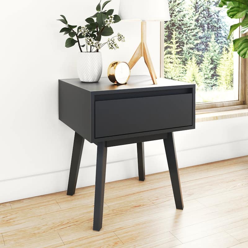 Max and Lily Scandinavian 1 -Drawer Nightstand - Set of 2