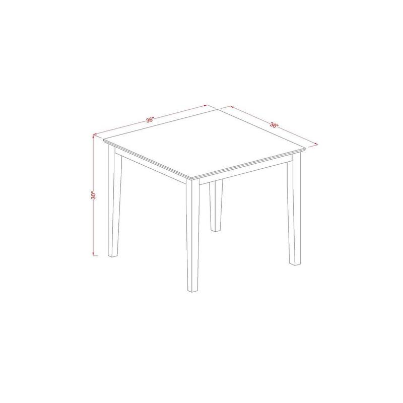 Square Dining Table Set with 2 Chairs - Southwestern Style Walnut Kitchen Set