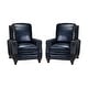 preview thumbnail 5 of 57, Cigar Mid-century Modern Genuine Leather Recliner with Solid Wood Legs and Nailhead Trim Set of 2 by HULALA HOME