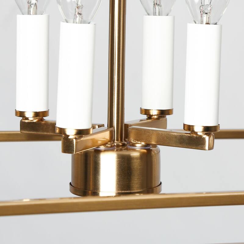 Dilley Modern 8-Light Gold Chandelier Island Lights for Dining Room - 31.9" L x 10.4" W x 16.7" H