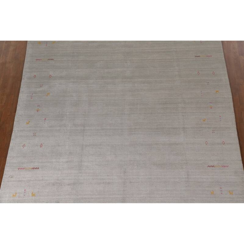 Gabbeh Area Rug Handmade Tribal / Striped Wool Carpet - 7'11"x 9'9"