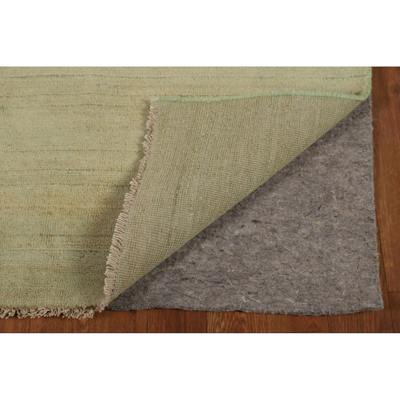 Gabbeh Modern Foyer Rug Handmade Green Accent Wool Carpet - 2'8"x 4'1"