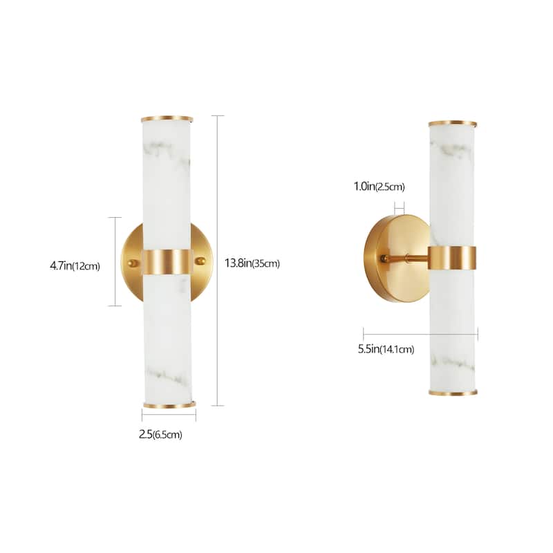 Set of 2 Resin Imitation Marble Texture Wall Light