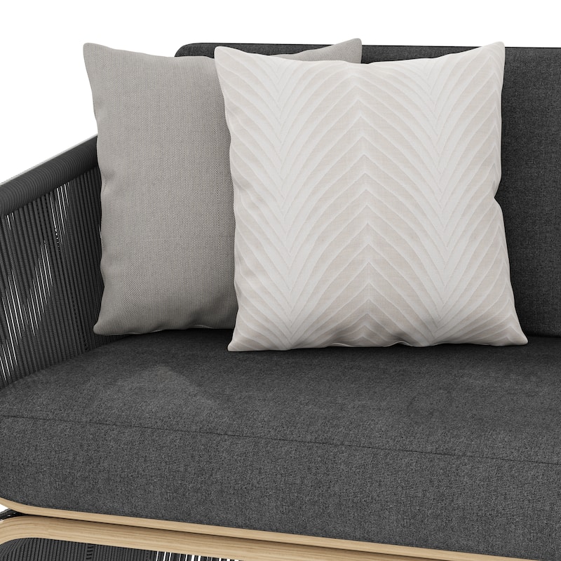 Corvus Ida 2-piece Outdoor Wicker Sofa with Coffee Table