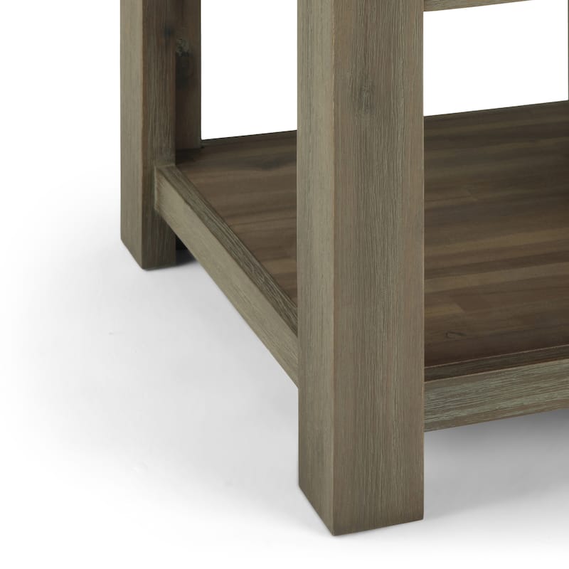 WYNDENHALL Garret SOLID ACACIA WOOD 22 inch Wide Square Rustic End Side Table - 22"W x 22" D x 22" H