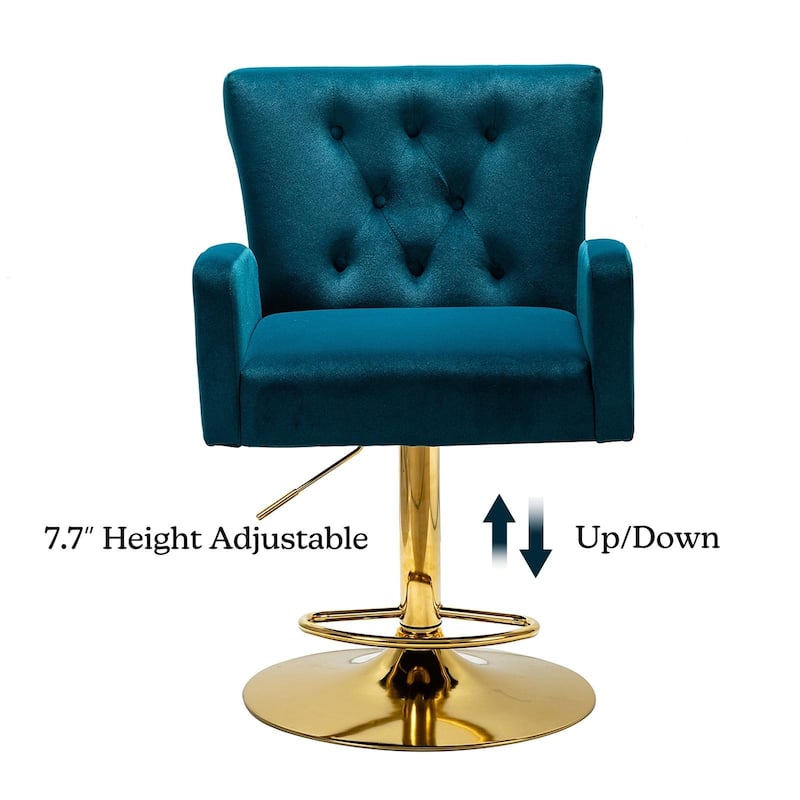 Loreto Modern Tufted Velvet Swivel chair with Adjustable Height by HULALA HOME
