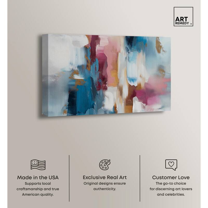 Rosy and Ocean Hues II Canvas by Art Remedy, Gallery Wrapped