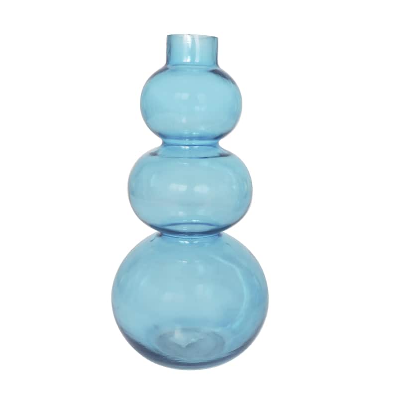 Glass Bubble Decorative Vase with Various Sizes - Set of 2 Blue - Roche River Decor