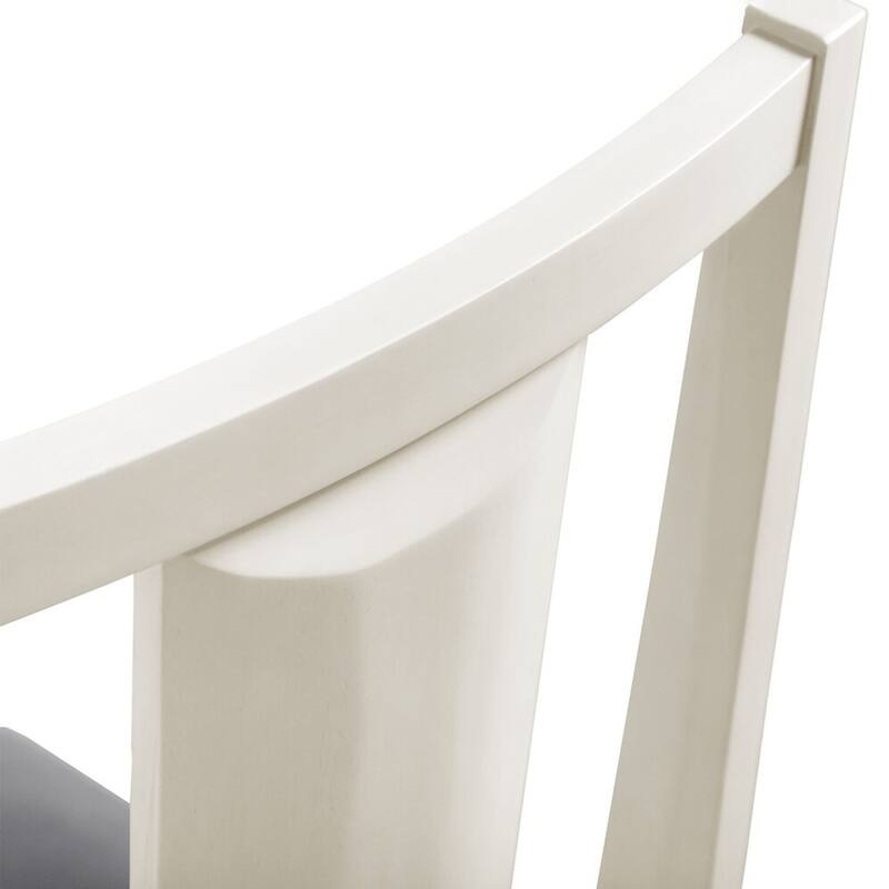 Set of 2 Upholstered Dining Chairs with Faceted Panel Back