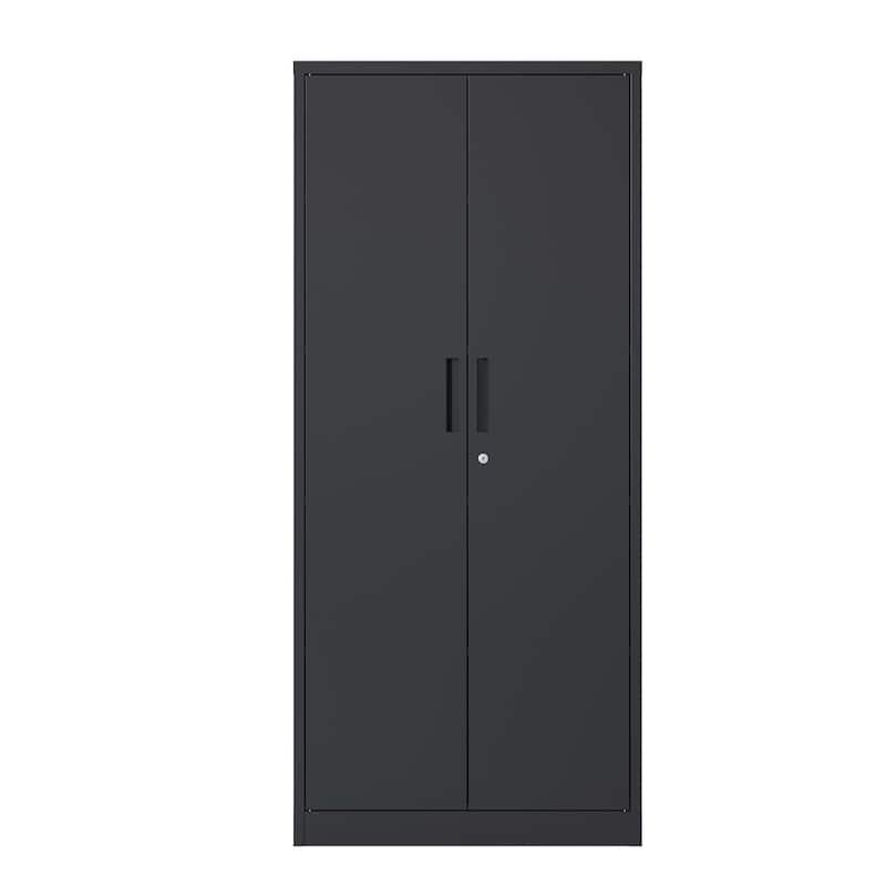 71"H Metal Lockable Storage Cabinet with Doors and 4 Shelves