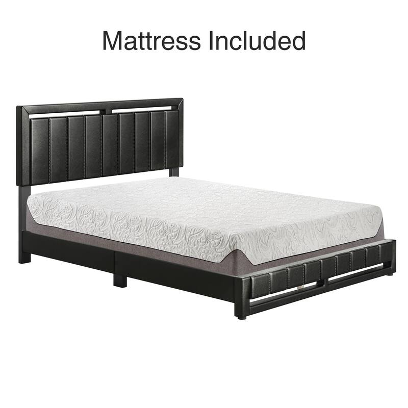 Upholstered Platform Bed and Mattress Bundle - Bed Frame with 8 in. Memory Foam Mattress Included by Boyd Sleep