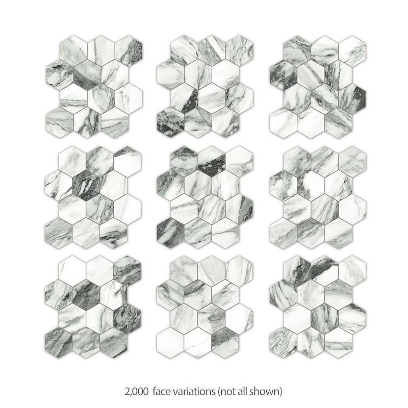 Merola Tile Touche 4" Hex Zebre 11-3/4" x 13-5/8" Porcelain Floor and Wall Tile - (1 Tile)