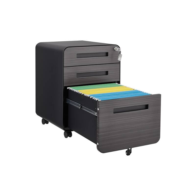 3 Drawer Mobile File Cabinet Under Desk Office,Simple Style Versatile Storage Cabinet for Legal/Letter/A4 Files