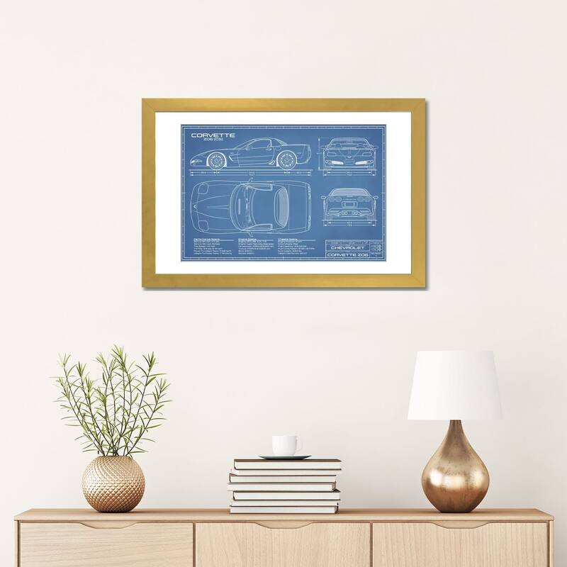 iCanvas "Corvette (C5) Z06 Blueprint" by Action Blueprints