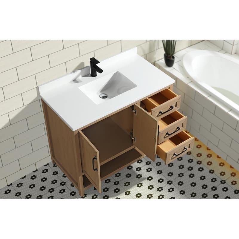 Ari Bath Venice 42" Bathroom Vanity Oak Gray Finish