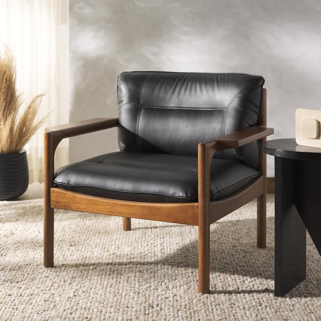 SAFAVIEH Couture Phylis Vegan Leather Accent Chair - 32"W x 31"D x 30"H