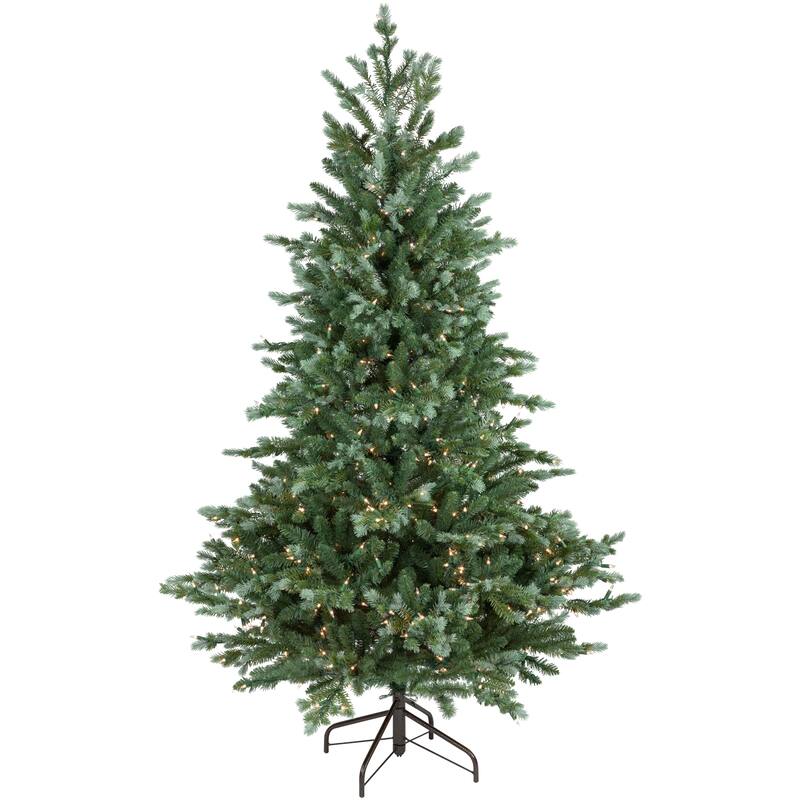Medium Blue Spruce Artificial Christmas Tree 6' Clear Lights - 6 Foot