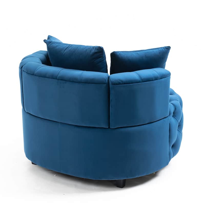 40.6''Wide Accent Sofa Chair, Upholstered Velvet Barrel Sofa Chair