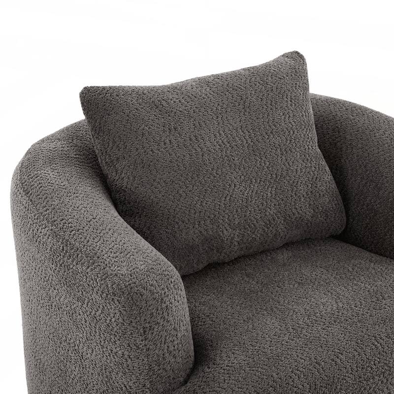 360 Swivel Upholstered Barrel Sofa Chair