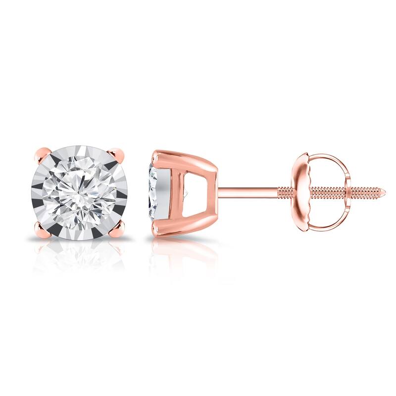 Auriya 1/2ctw Round-cut Diamond Stud Earrings 14k Gold (G-I, I1-I2)