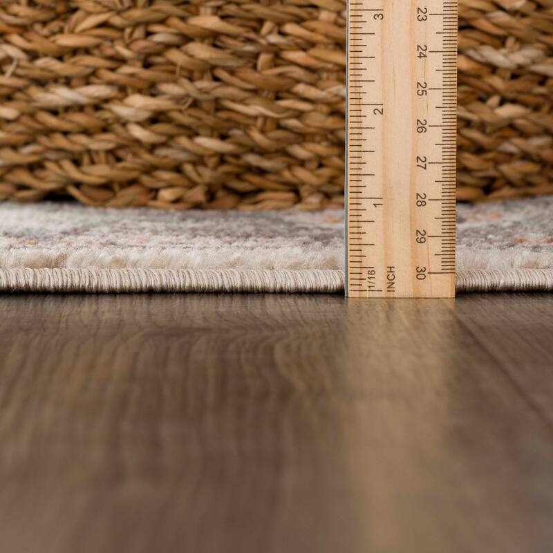 Hauteloom Bolinas Living Room, Bedroom Area Rug - Brick Red, Camel, Charcoal - 5'2" x 7'