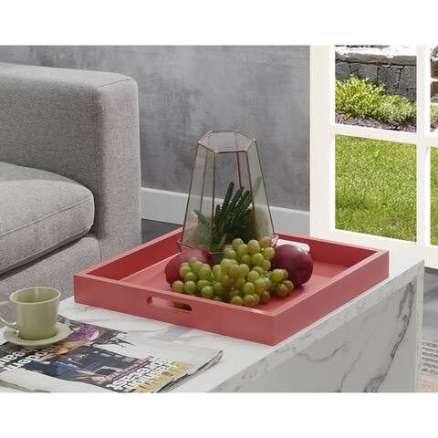 Porch & Den Pleasant Contemporary Wood Serving Tray with Handles