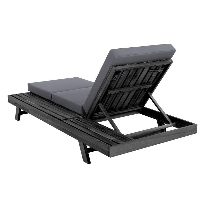 79" Outdoor Lounge Chaise Patio Furniture Set With Lounge Cushion