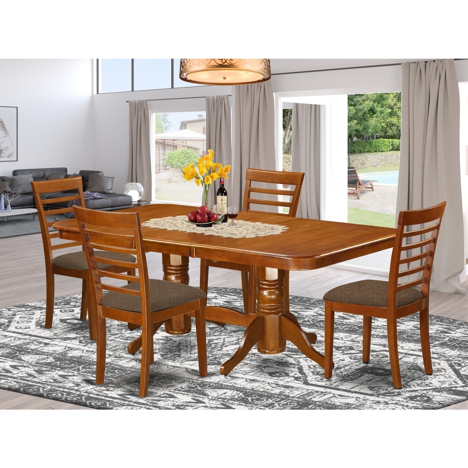 Vintage Dining Table Set - 9 Piece Victorian Style Table & Chairs