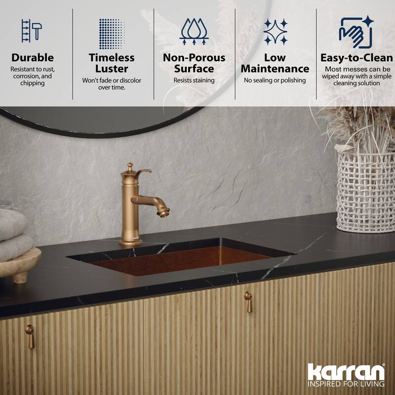 Karran USA CCU300 Cinox 21-5/8" Rectangular Stainless Steel Undermount