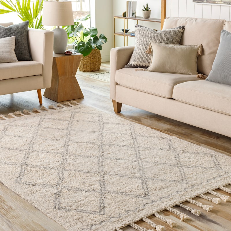 Artistic Weavers Taza Hand Loomed Moroccan Cotton Rug - 8' x 10' - Grey