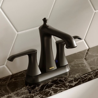 Karran Woodburn Two-Hole 2-Handle Bathroom Faucet with Matching Pop-Up Drain
