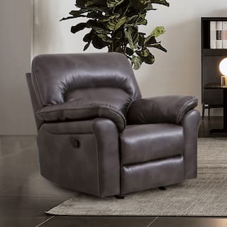 Furniture of America Indi Transitional Glider Recliner with Pillow Top Arms