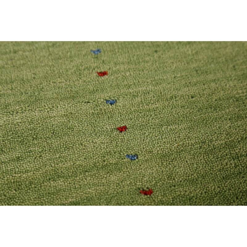 Hand Knotted Oriental 100% Wool Carpet Tribal Animal Pictorial Green Gabbeh Area Rug - 7' 6'' X 5' 2''