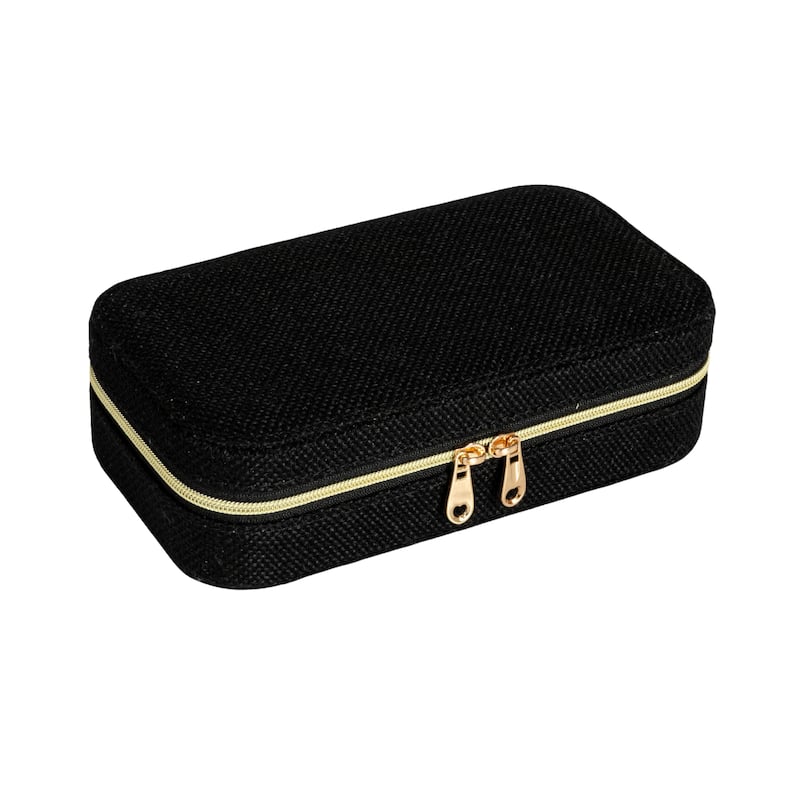 Household Essentials Fabric Travel Jewelry Organizer Box - 7.1"L x 3.9"W x 2.0"H