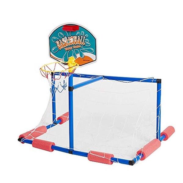 slide 2 of 14, 2 in 1 Water Sport Game ,Water Polo with Basketball Stand for Play Orange/White/Blue