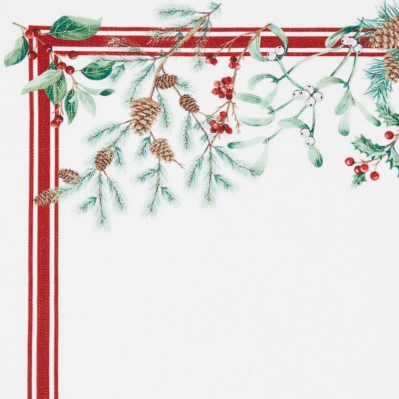 Winter Holiday Berry Fabric Tablecloth