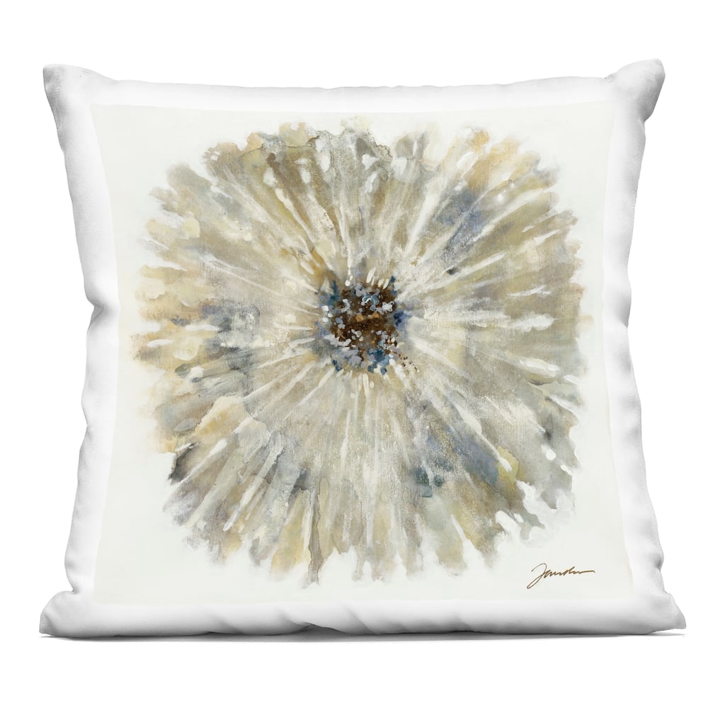 Stupell Neutral Rustic Abstract Flower Decorative Printed Throw Pillow Design by Liz Jardine