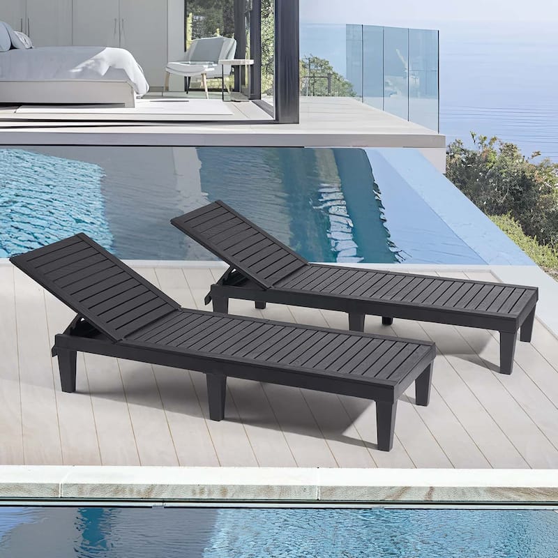 Empyrean Waterproof, Lightweight, and Adjustable Outdoor Chaise Lounge Chairs for Patio and Poolside - 74.5" x 22.8" x 11.2"