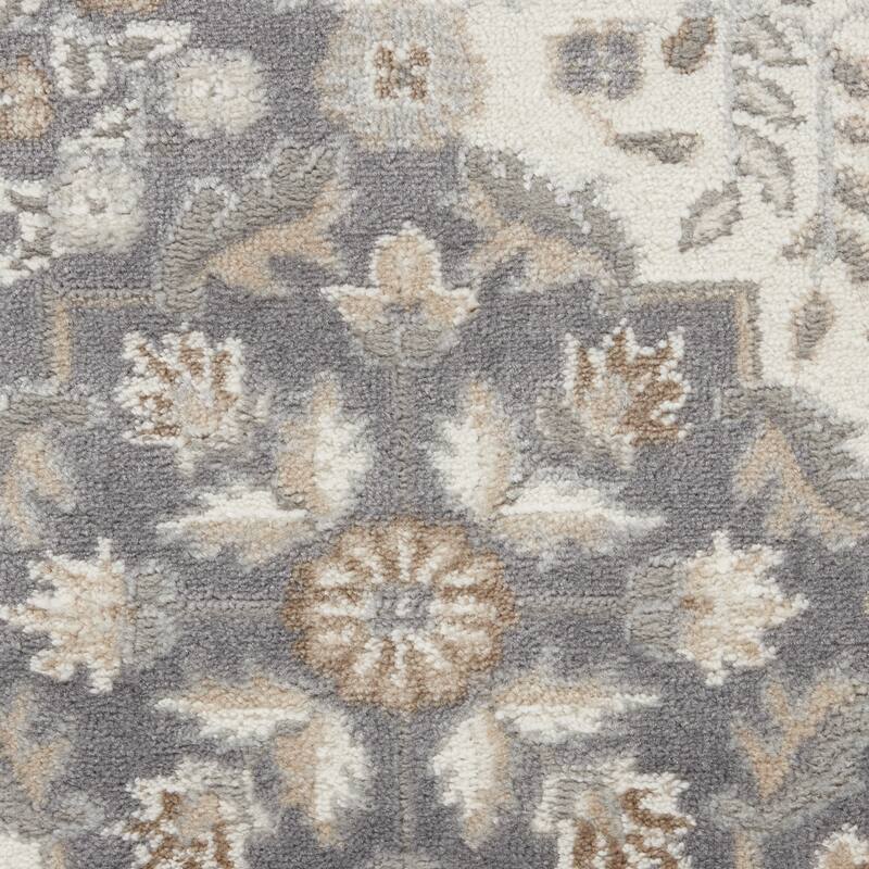 Power Loomed Floral Traditional Non Skid Low Pile Area Rug - 118' X '94' X '0.25