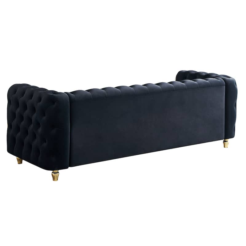 86''Luxury Modern Tufted Sofa With 2pcs Of Toss Pillows For Living Room ,Bedroom,Beige Color