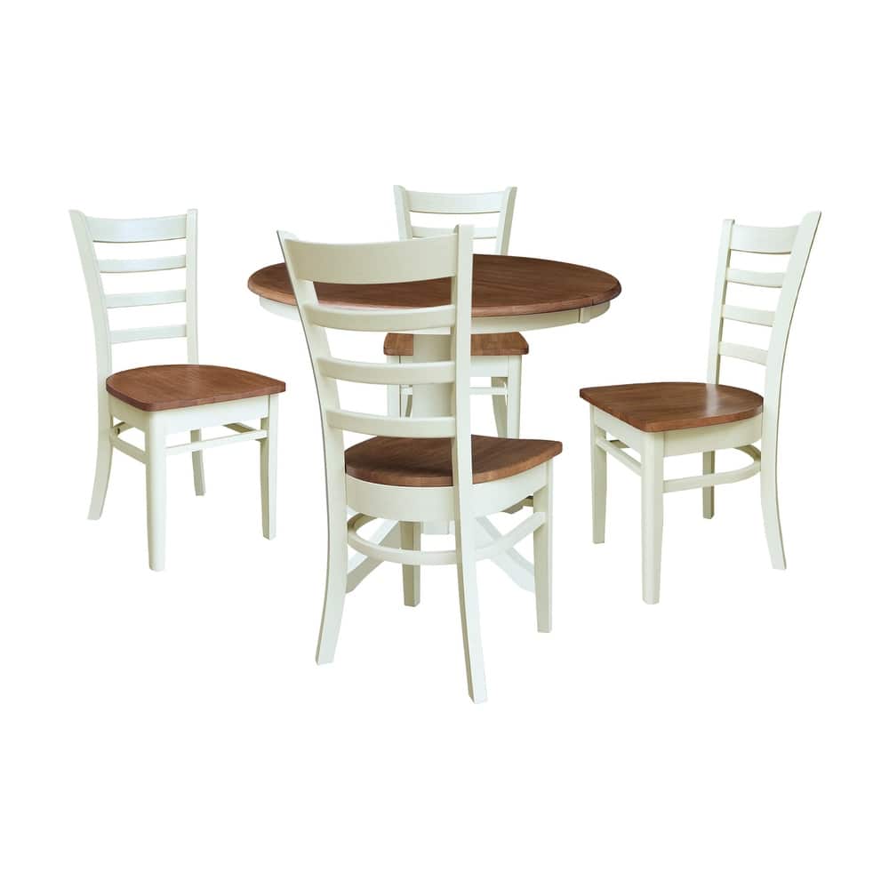 36" Round Extension Dining Table With Emily Chairs