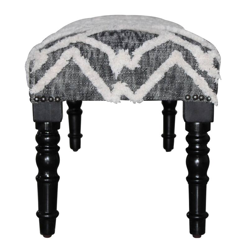 Sevita Tufted Geometric Diamond and Distressed Bench 16"W x 47"L x 18"H - 1'6" x 3'11" x 1'4"