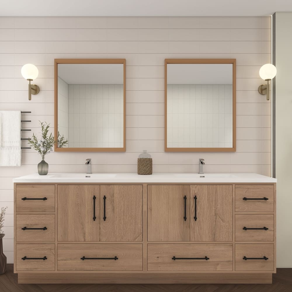 Victoria 84'' Freestanding Vanity with Double Reinforced Acrylic Sink - 83.5