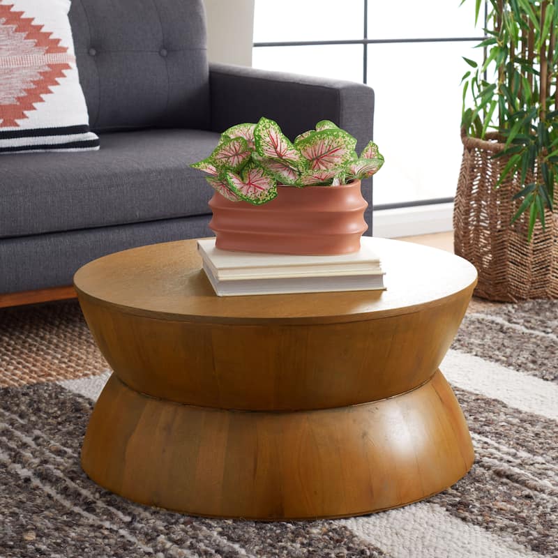 SAFAVIEH Alecto Modern Contemporary Round Coffee Table. - 30" W x 30" L x 14" H - Natural