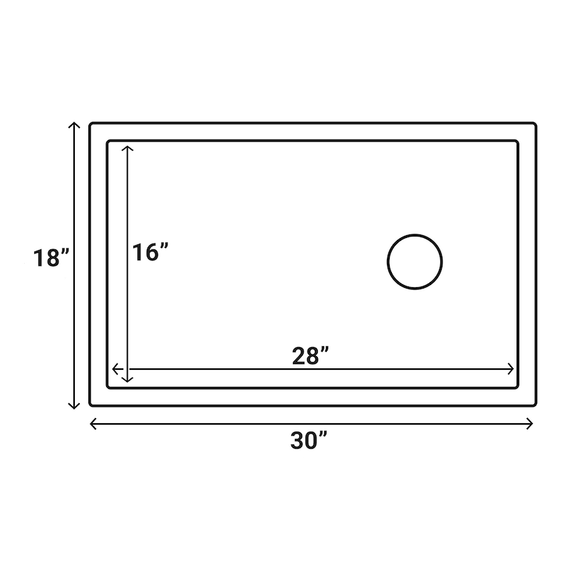 Ruvati 30-inch Fireclay Farmhouse Offset Drain Kitchen Sink Single Bowl White - Right Drain -