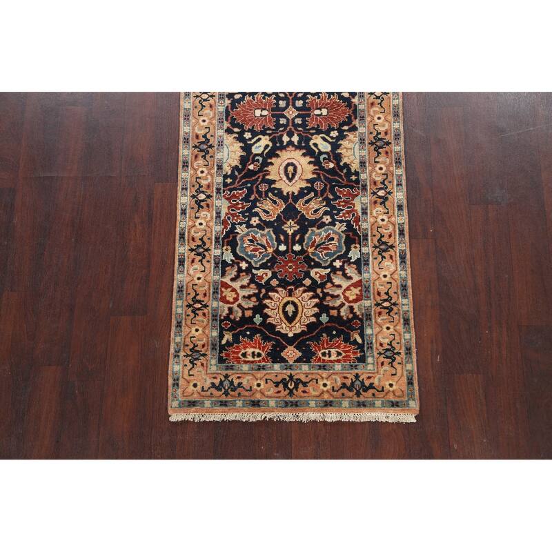 Vegetable Dye Floral Heriz Serapi Oriental Runner Rug Hand-knotted - 2'8" x 9'9"