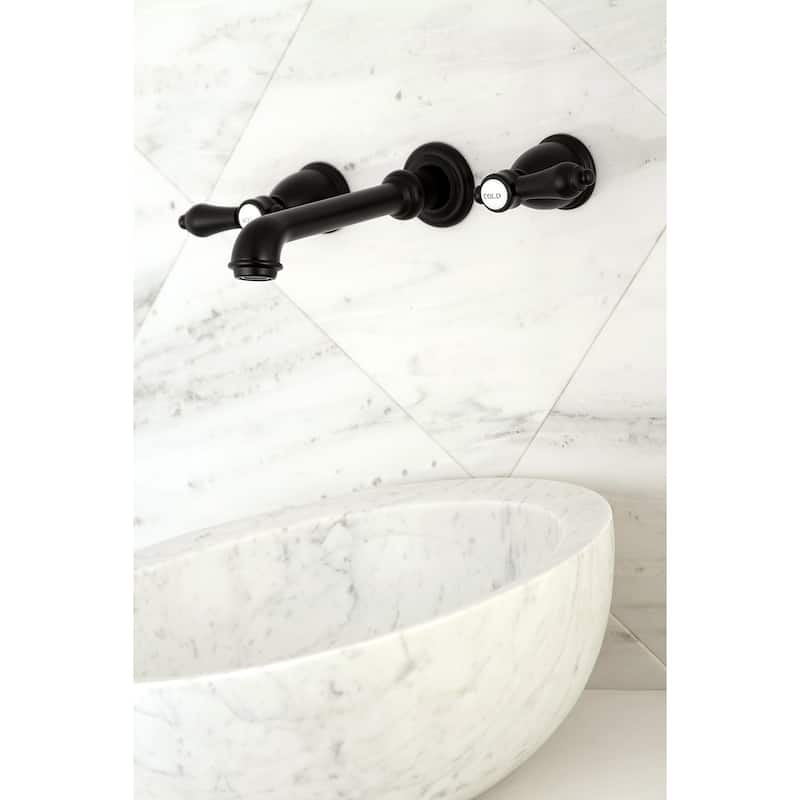 Heirloom Two-Handle 3-Hole Wall Mount Bathroom Faucet